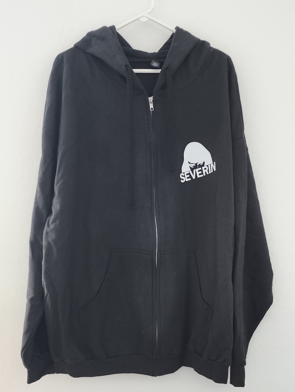 Black Severin Zip-Up Hoodie for Men
